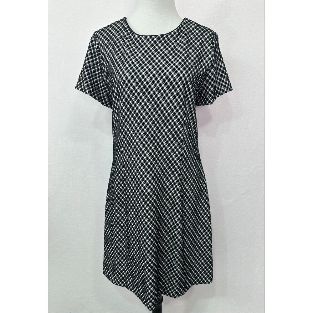 NWT SPANX Ponte Jacquard Plaid Mini Dress Black and White Size Medium - Picture 2 of 12